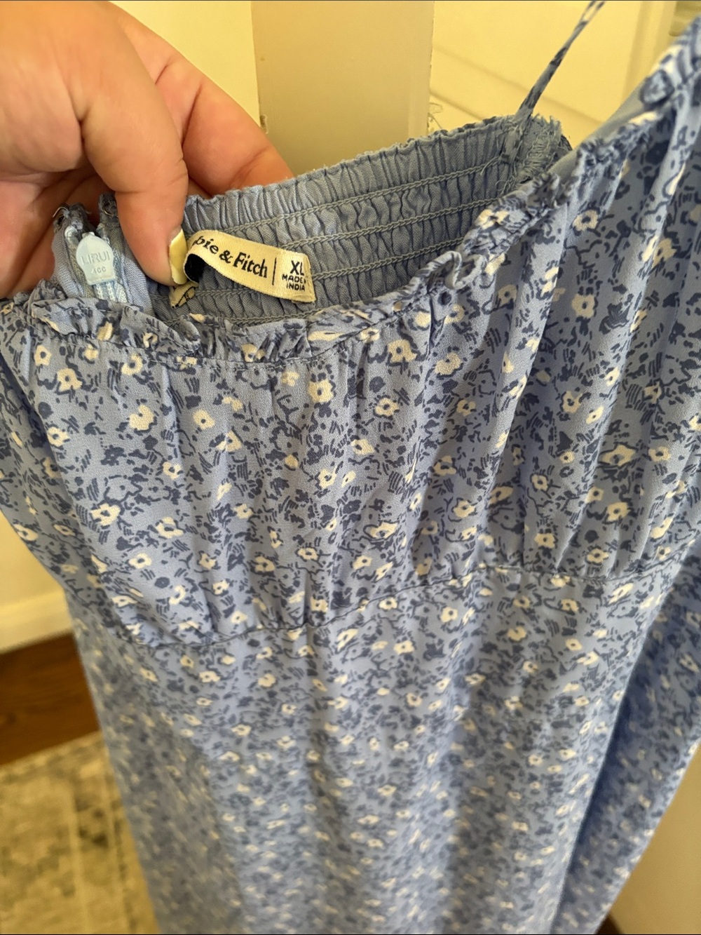 Abercrombie & Fitch blue floral midi dress - Picture 4 of 6